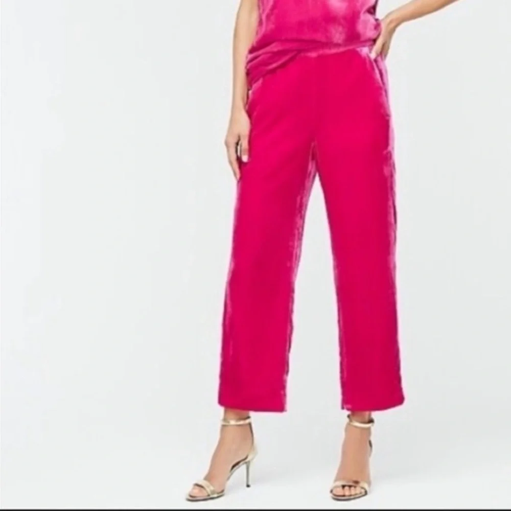 J.Crew Peyton Pull-On Velvet Pants Fuchsia Size 4 excellent condition